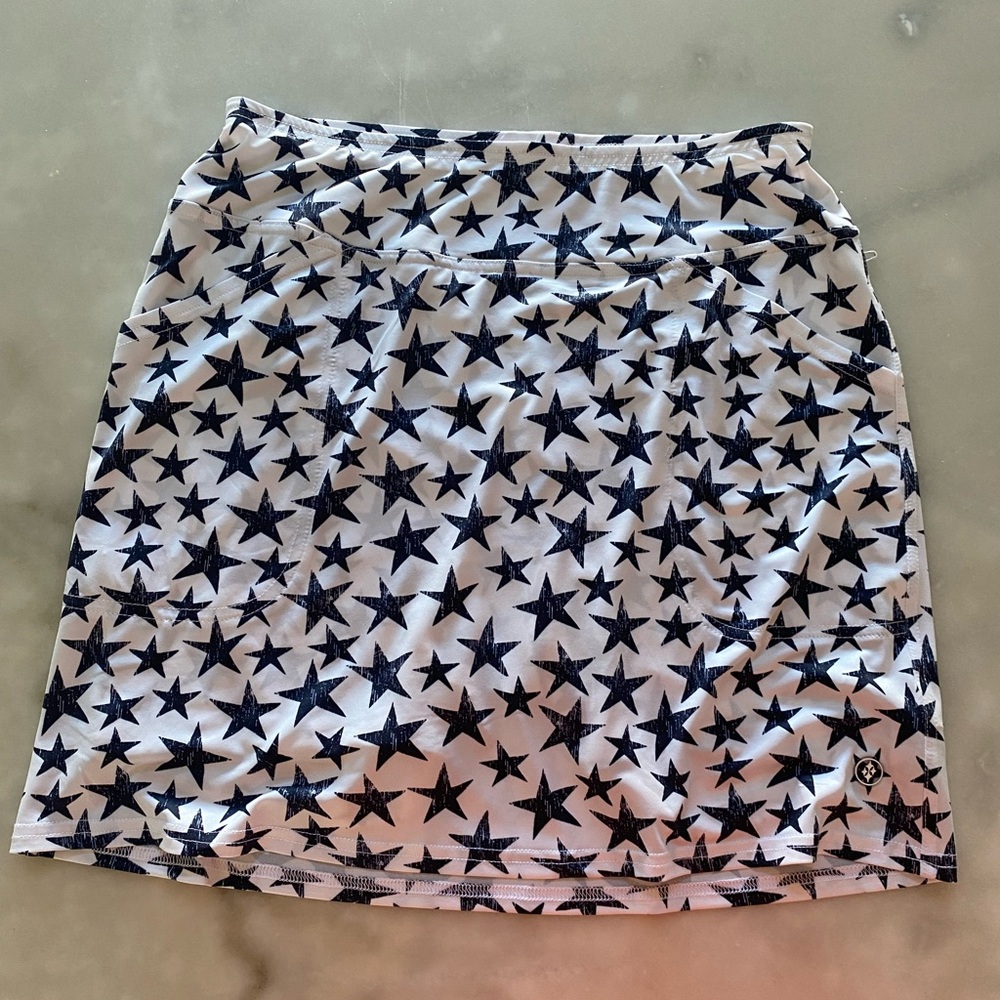 New! Jofit blue and white star athletic skort skirt size small